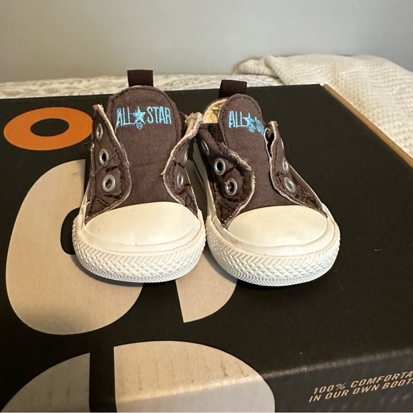 Converse All Star Infant Toddler Size 2 Brown Slip On Sneaker Shoes 7T080 - Picture 3 of 6